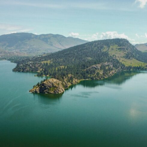Kalamalke lake, Aerial shot, blue lake